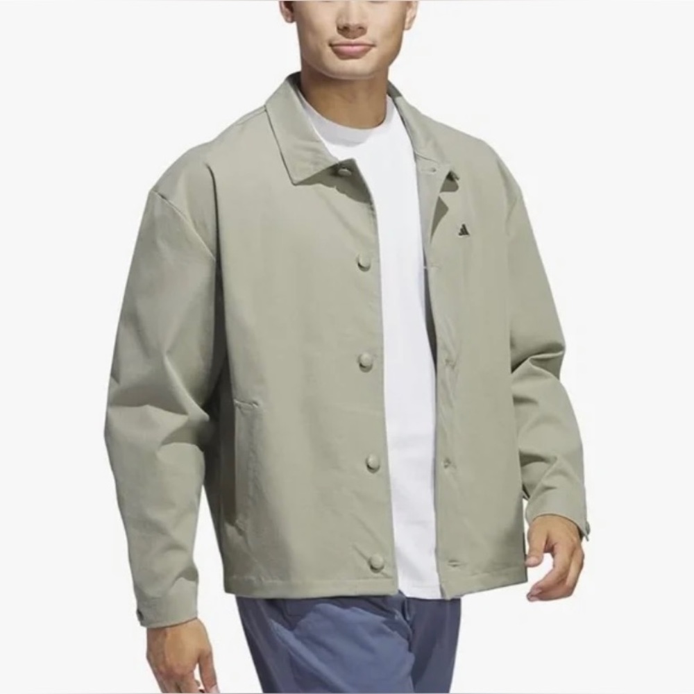 adidas Men's Lightweight Coach Jacket in Light Sage